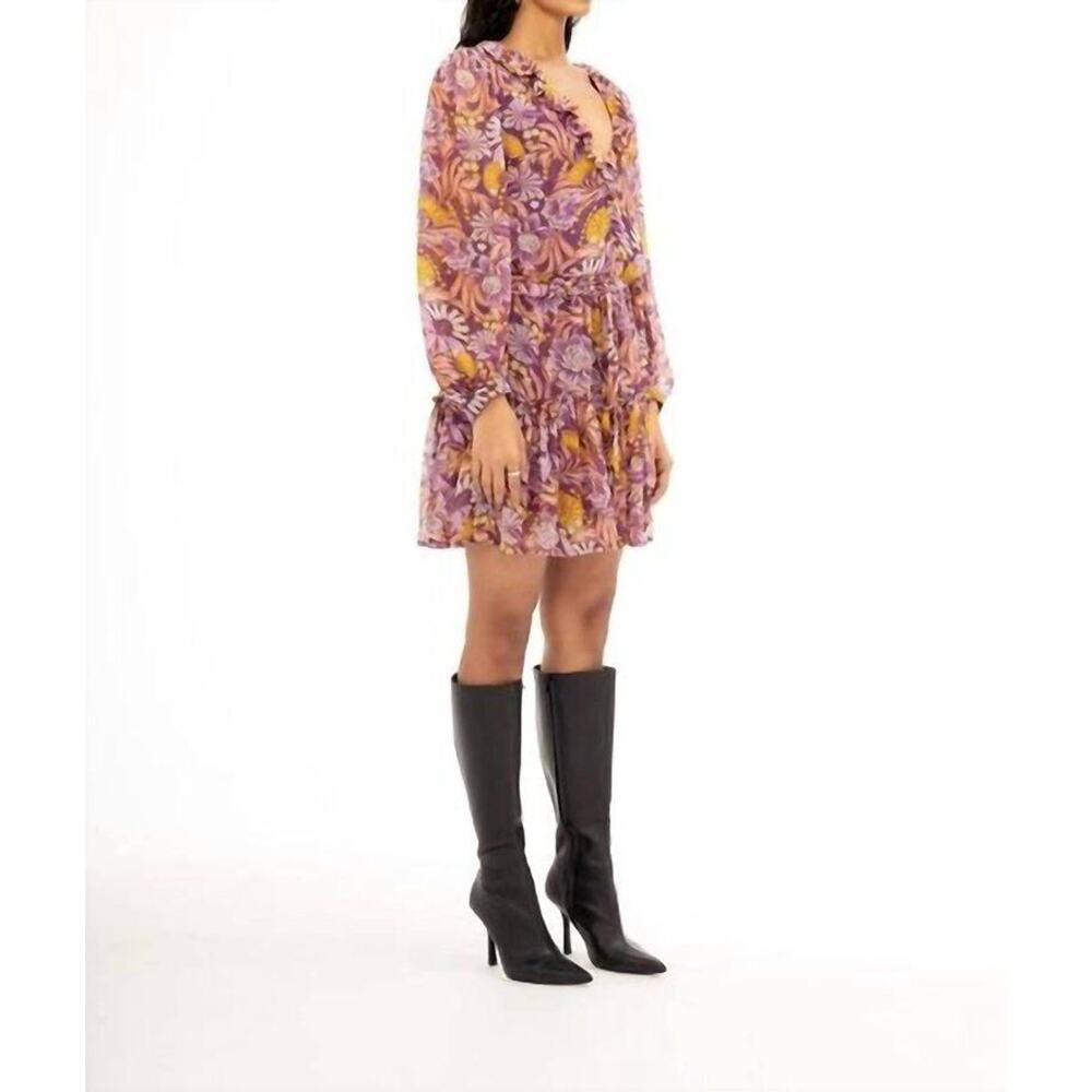 Banjanan Florence Dress in Violet Floral XS NWOT